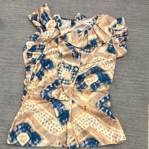 Ulla Johnson Blue and Cream Women's Top